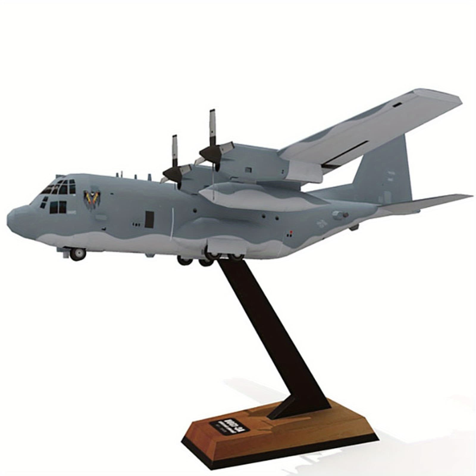 TEMU 1: Scale Ac-130u Aerial Aircraft Paper Military Plane Model Unassembled Diy Kit Home Decoration