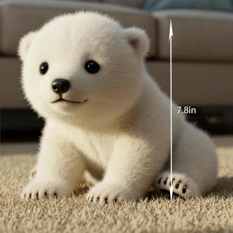 TEMU Gxf Pal - Realistic Cute Short Polar Bear, Collectible Figurines Christmas And New Year Gifts