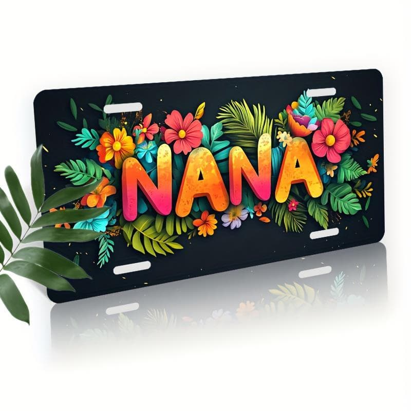 TEMU License Plate Covers & Frames, With Floral Decorations For Decorative Front, Waterproof For Decoration Iron License Plate Covers & Frames Cover For Men Women, 12 X 6