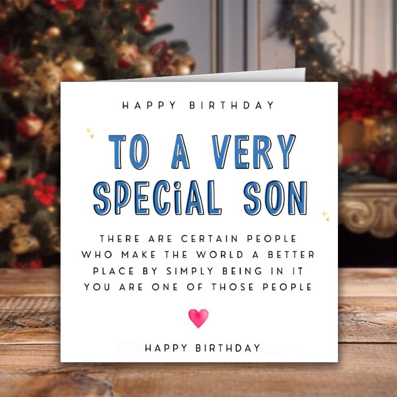 TEMU 1pc, Blue Birthday Card For Son With Envelope, Perfect For Birthday, Ideal Gift For Son, The Best Son In The World