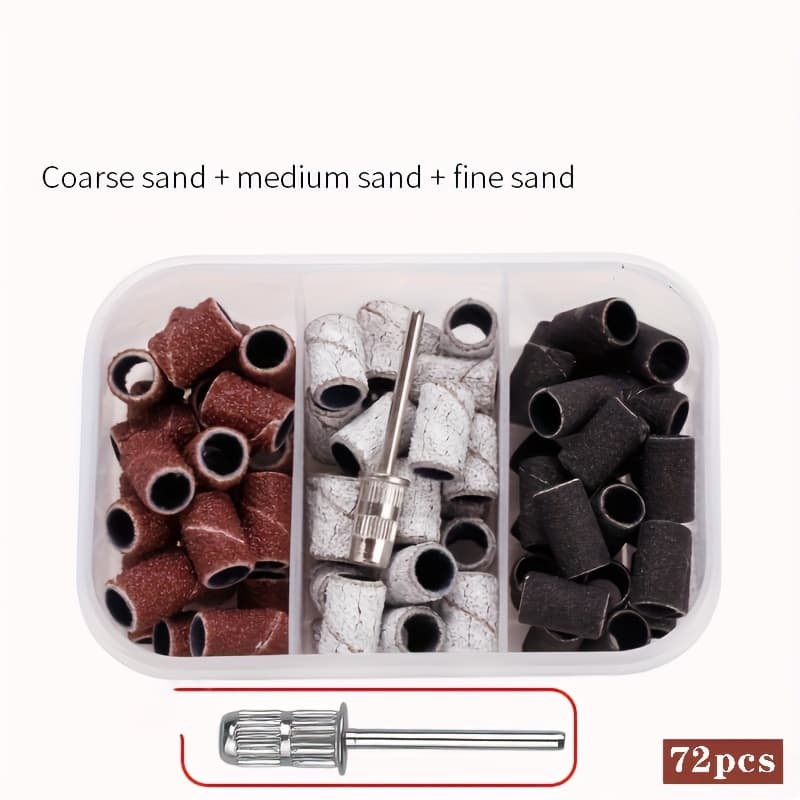 TEMU 72 Sanding Belts With 3/32inch Clamp Head | Suitable For Nail Drills, Includes #80, #120, #180 Grit, Tooth ,