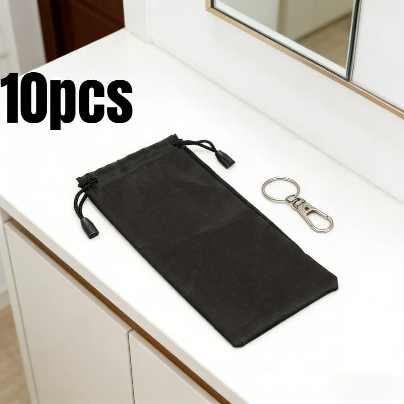 TEMU 10pcs Soft Waterproof Bag Drawstring Microfiber Dust Proof Pouch Pocket Glasses Carry Bag Portable Eyewear Container (without)