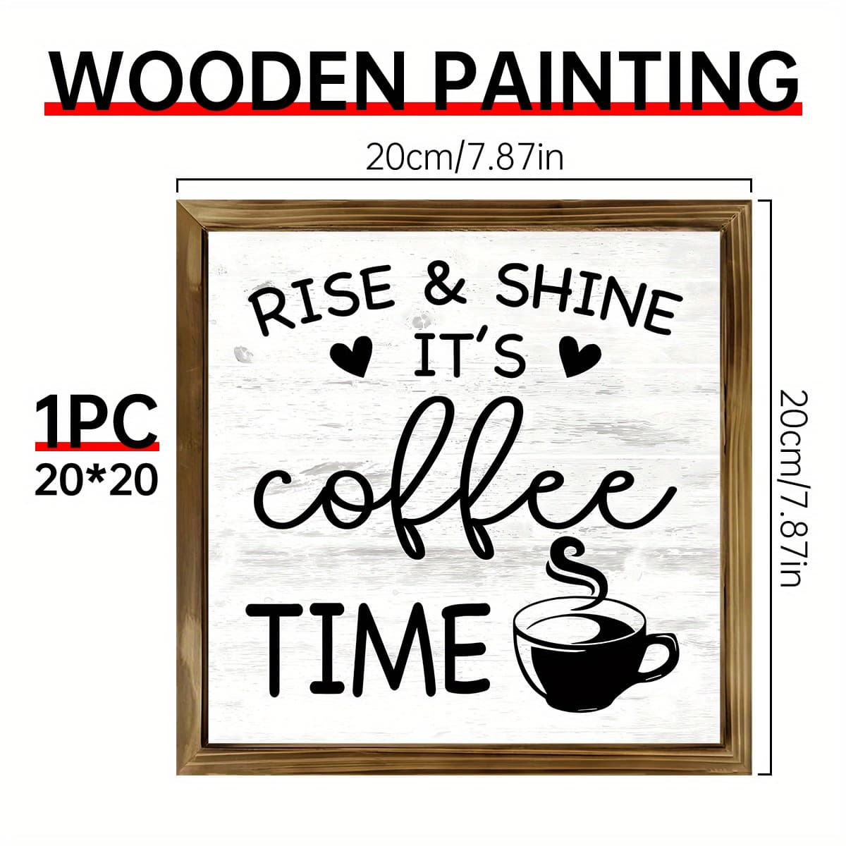 TEMU 1pc Wooden Sign Coffee Desktop Ornament, ' It' Time' Letter Tabletop Home Office Decor, Art Craft Ornament, Ideal Gifts For , Holiday Memorial Accessory