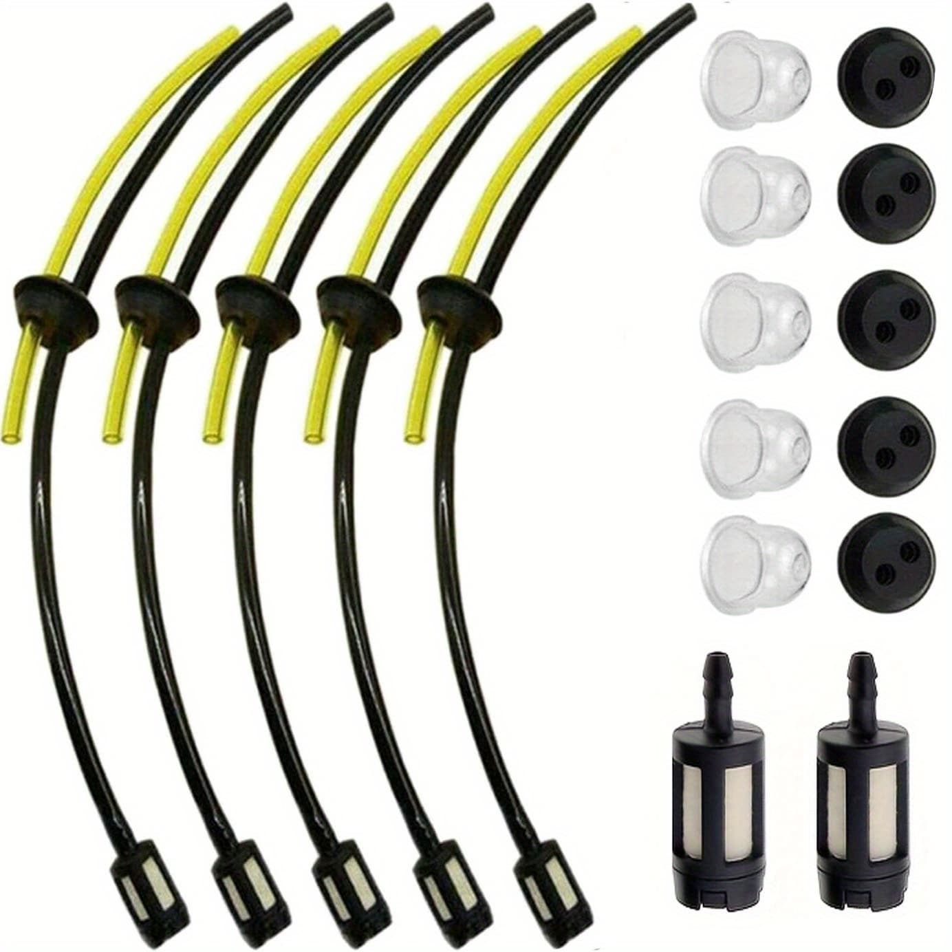 TEMU 17pcs Fuel Pipeline Hose Filter With Gaskets And Primer For Brushcutter Chainsaw Hedge Cutter