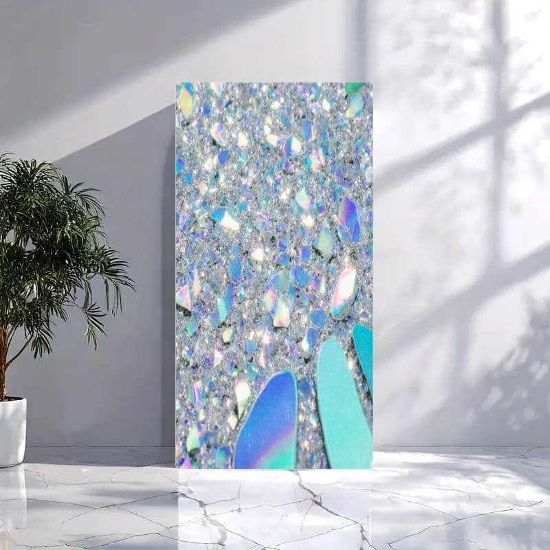 TEMU 1x3ft Colorful Holographic Glitter Desktop Decal | Self-adhesive Waterproof And Oil-proof Vinyl, Decorative Wall And Tabletop Stickers