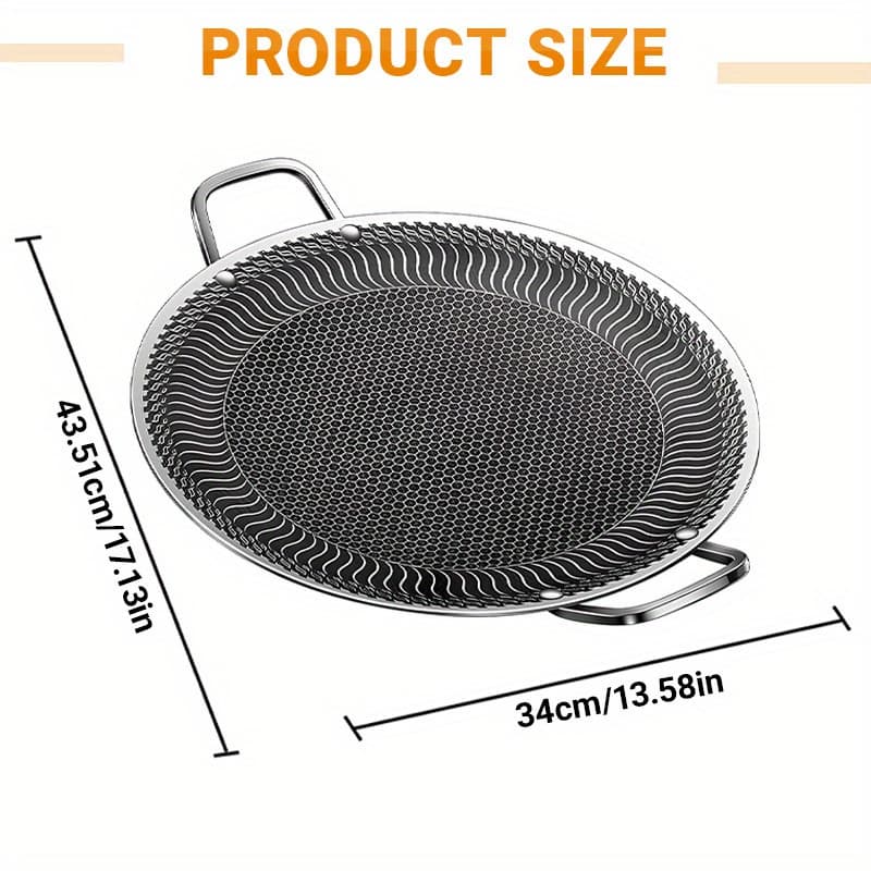 TEMU Thanksgiving Barbecue Honeycomb Steel Frying Pan(steel Ear Barbecue Omelette) Suitable For Any Stove Summer Special