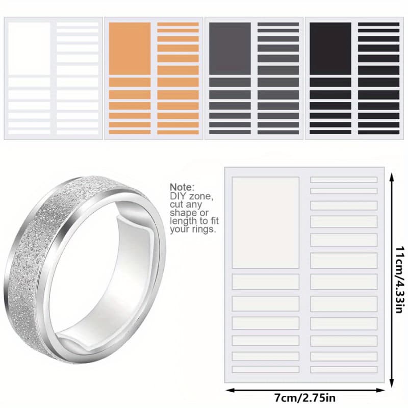 TEMU 76 Stickers/sheets For Ring Size Adjustment- Secure Loose Rings, Invisible Reduction For Rings, Includes Multiple Reducers, , Perfect For All Ring Types