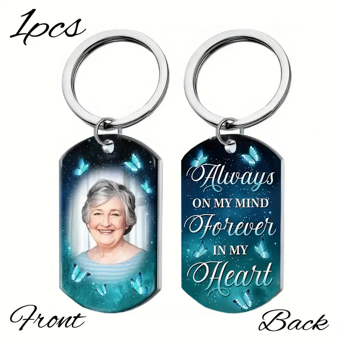 TEMU 1 Personalized Stainless Steel Memorial Keychain With Engraved Condolence Message - Bereavement Gift For Loss Of Mother, Sympathy Keepsake For , Mourning Support Token