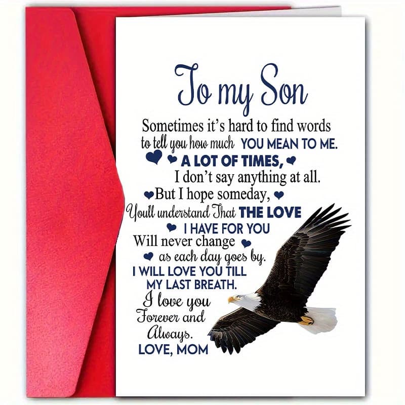 TEMU 4pcs (2 Envelopes And 2 Greeting Cards) A Birthday From A Mother To Her Son, With An Envelope And , Suitable For Any Occasion On Paper
