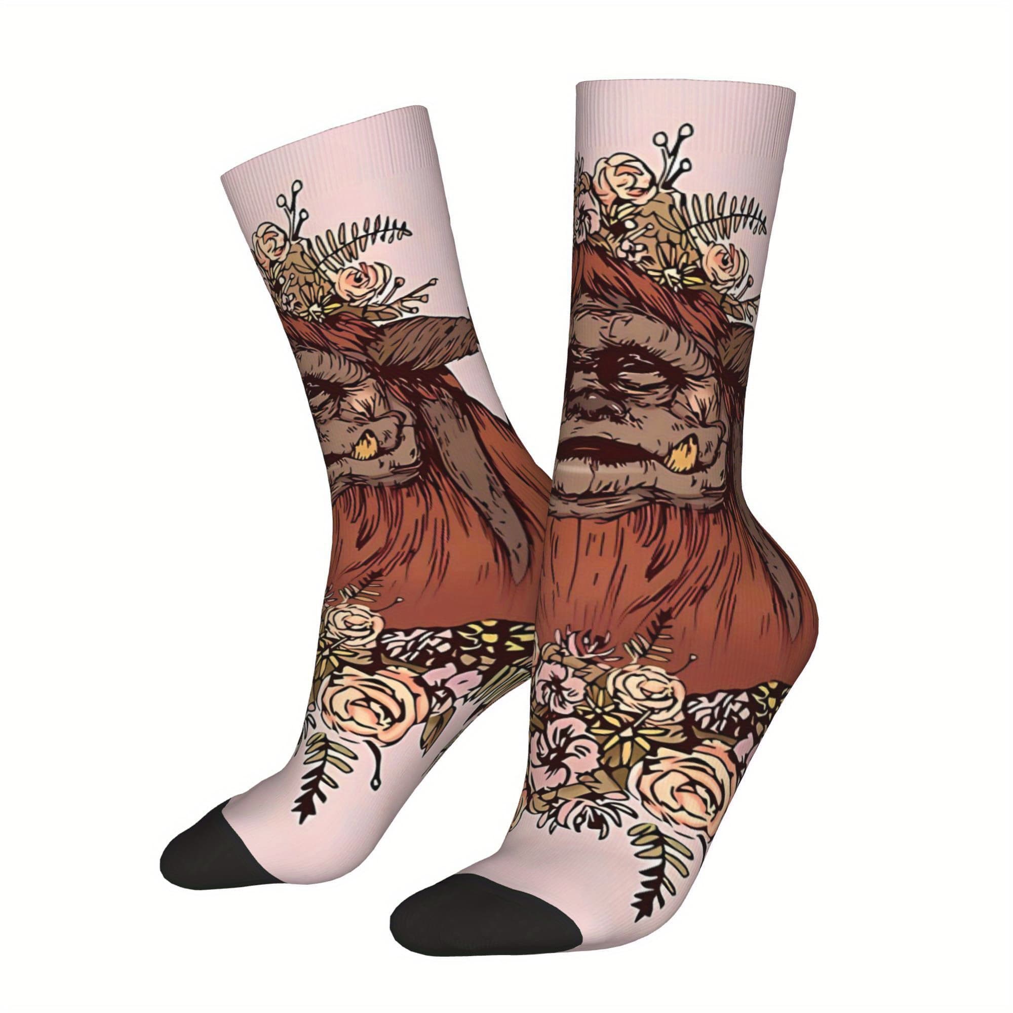 TEMU Men's Polyester Socks With A Labyrinth Print