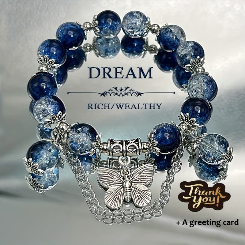 TEMU Pendant Bead Bracelet, Suitable For Women To Wear Elastic Bracelets , Fashionable Jewelry Additions Bead Bracelet, Perfect Gift For Holiday Greetings, And A Gift Card