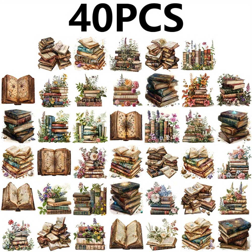 TEMU 40pcs Handmade Diy Love Reading Aesthetic Decoration Decals Crafts Scrapbooking Travel Luggage Laptop Notebook Guitar Skateboard Wall Suitcase Diary Book Wallpaper Decoration Gift For Girlfriend