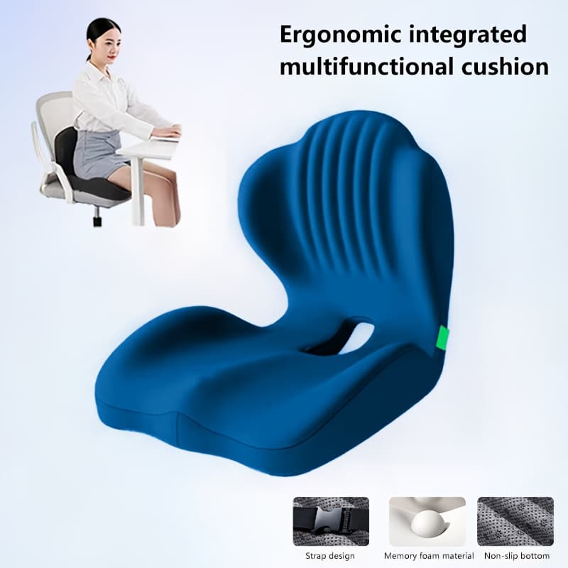 TEMU Memory Foam Integrated Cushion, , Raised Back, Hollow And Breathable, Office Seat Cushion, Hip Shaping Cushion, Comfortable For Long Sitting, Suitable For