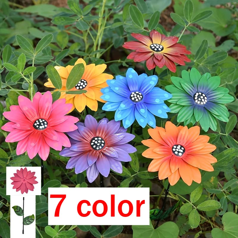 TEMU [3d] 7 Pack, (1pack Includes 1 Flower And 3 Flower Stakes)metal Flower Garden Stakes, Yard Decoration, Metal Art, Garden Sculpture Decoration, Gifts For Her, Gifts.