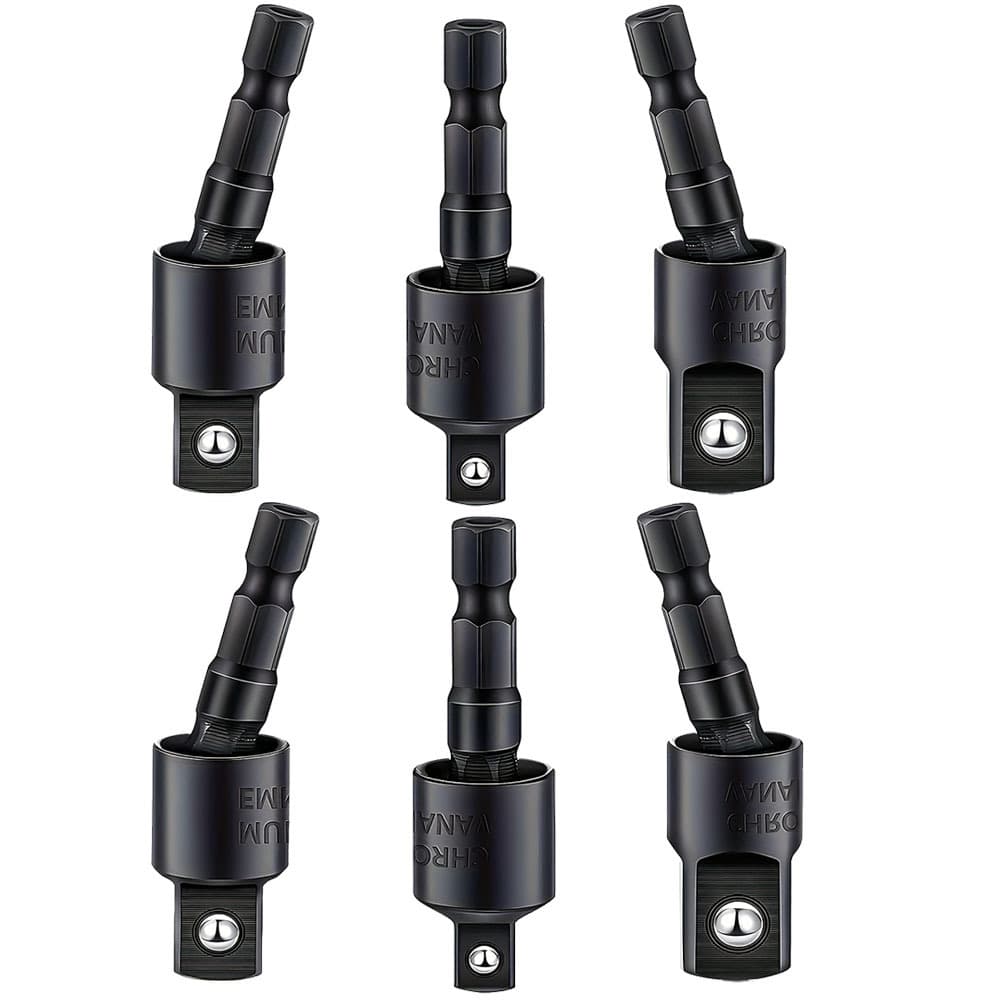 TEMU 6pcs Power Drill Sockets Adapter Set 360° Rotatable Hex Shank Impact Driver Socket Adapters 1/ 4" 3/ 8" 1/ 2"