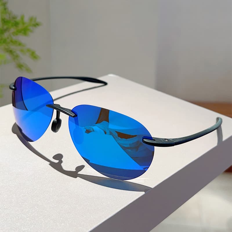 TEMU Frameless Tr90 For Men; Retro Fashion ;