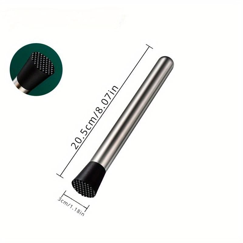 TEMU 1pc Stirring Rods, Ice Rods, Manual Stirrers, Lemon Muddler, Juice Muddler, Snow Cup, Stainless Steel Fruit Press, Ice Hammer, Kitchen Tools, Bartending Tools