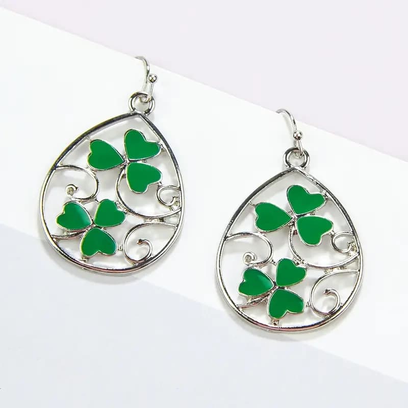 TEMU Fashionable And Minimalist Clover Hollow Carved Teardrop Earrings For 's Day, Wear And Versatile For Holiday Parties And As Commemorative Jewelry, Without Battery