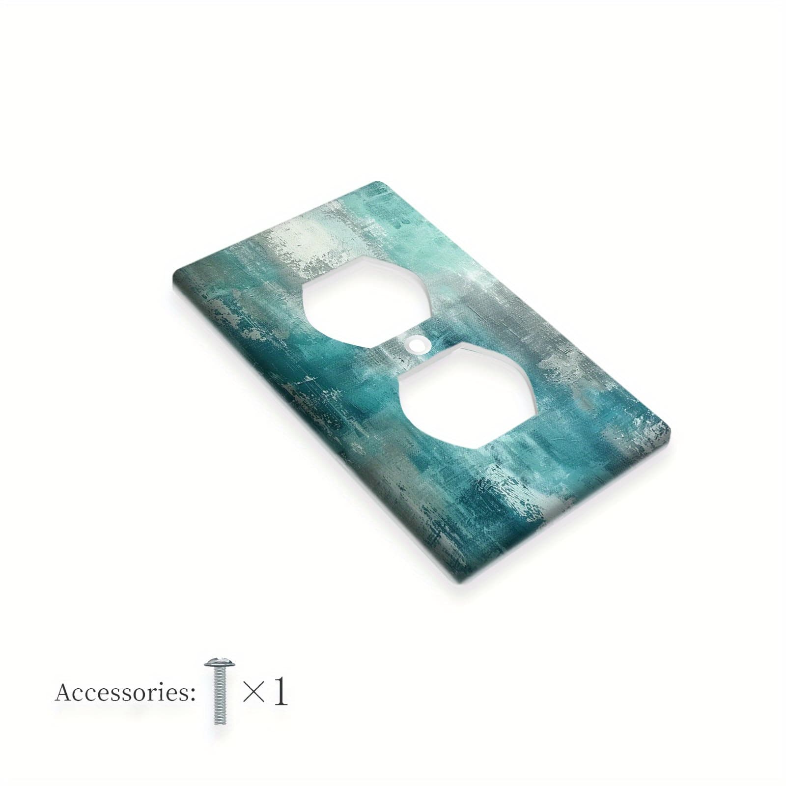 TEMU 1pc 1gang/2gang Turquoise Grey Modern Abstract Art Polycarbonate Thermoplastic Light Switch Cover Decorative Wallplate Electrical For Indoor Outdoor Bedroom Kitchen Home Bathroom Decor