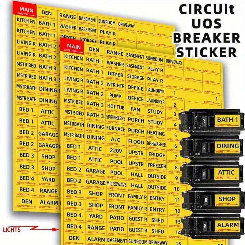 TEMU Circuit Breaker Stickers, 258pcs/ Set, Fuse Box Identification Label Stickers, Easy To Identify Stickers.
