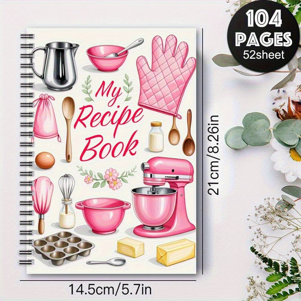 TEMU Planning Pads Fun Recipe Notebook Journal, 1pc, Personal Blank Recipe Handbook, Recipe Notebook For Recording , Craft Supplies