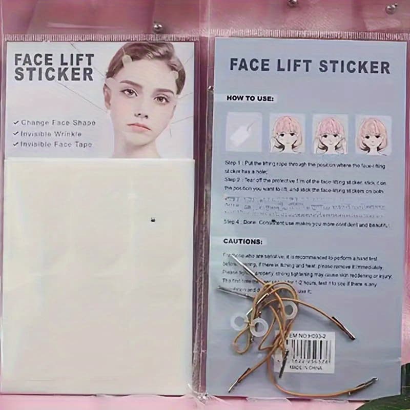 TEMU 40pcs Invisible Facial Lifting Tape Kit - Instant Facial Lifting With Strap And Wire, Facial Training Tape
