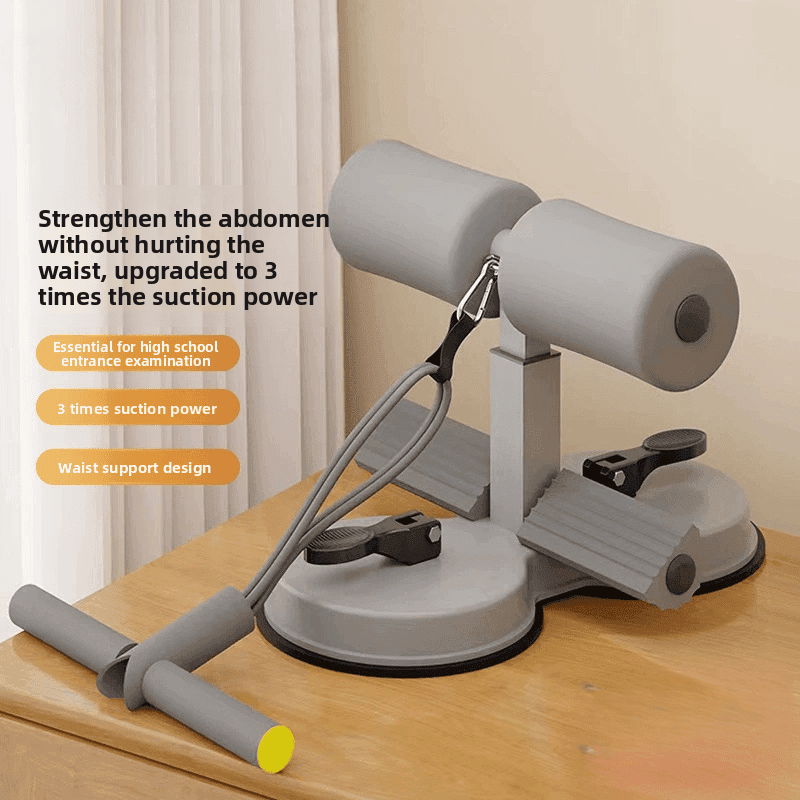 TEMU Machine With Resistance Rope And Abdominal Curler Is A Multi-functional Home-use Indoor Fitness Equipment With 2 Suction Cups. With 2 Resistance Ropes.