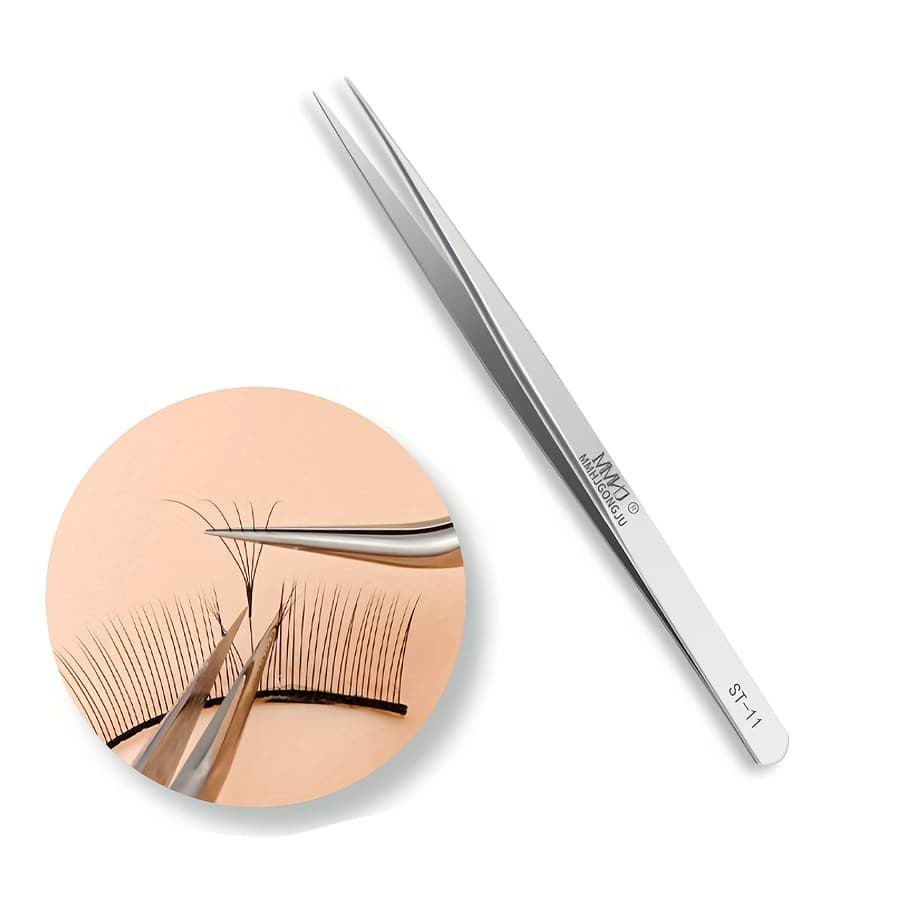 TEMU Women's Facial Hair Pointed Tweezers, Professional Stainless Steel Tweezers, Suitable For Eyebrow, Chin Hair, And Ingrown Hair Removal, Eyelash Extension Personal Eyelash Tool