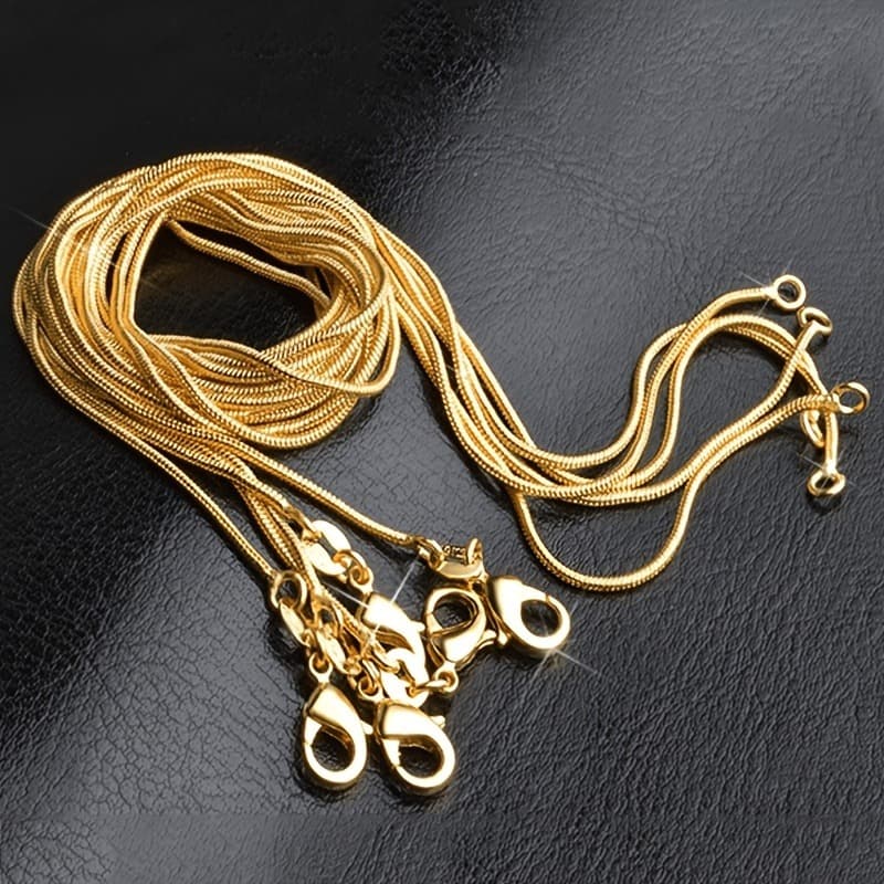 TEMU High Quality Snake Chain Necklace, Collared Bone Chain, 18-30 Inch Easy Resort Fashion Snake Bone Chain Jewelry Set