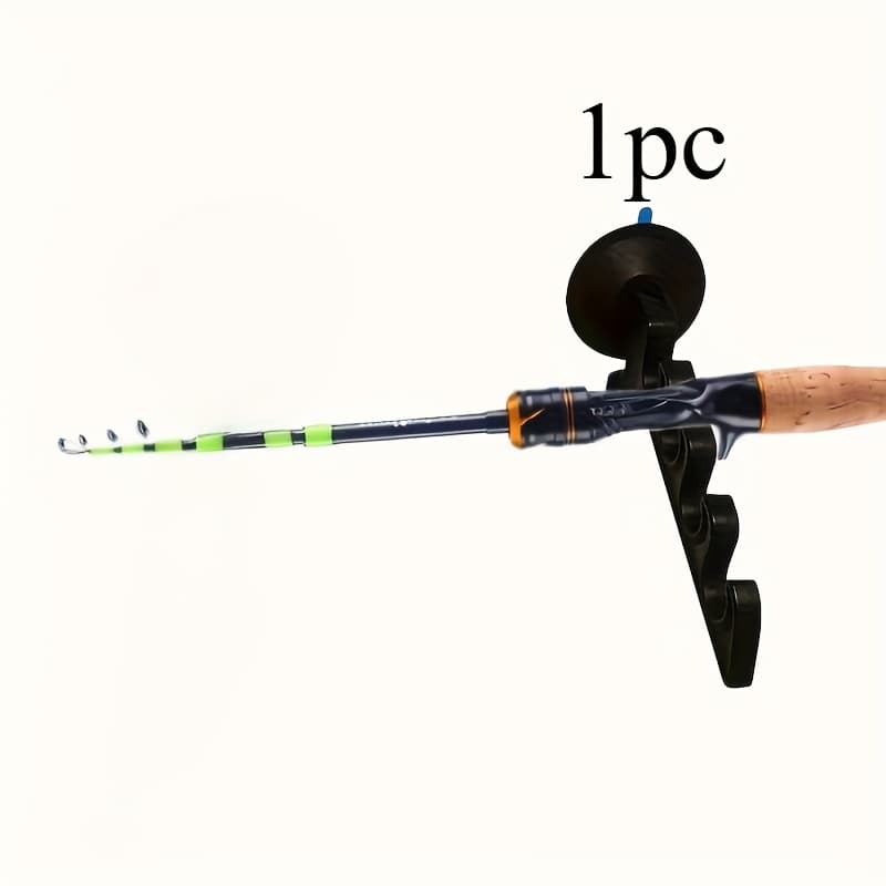 TEMU Heavy-duty Suction Cup Fishing Rod Rack - No Drilling Required, Sturdy And Durable Structure, Holds 4pcs Fishing Rods, Space-saving Organizer For Car, Boat, Home, Garage
