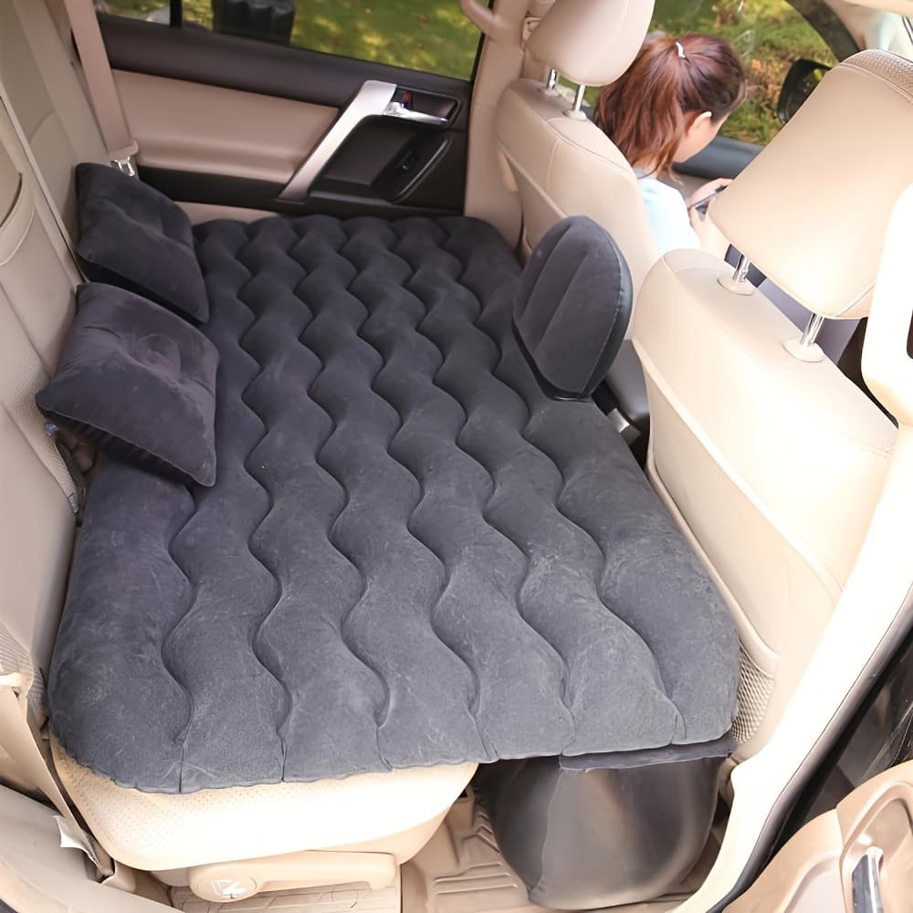 TEMU 1pc High-value Skin-friendly Portable Outdoor Inflatable Mattress, Car Accessories, Multi-functional Car Seat Bed, For Outdoor Camping Beach, Boat Air Bed, Pool Air Bed, Party Air Bed