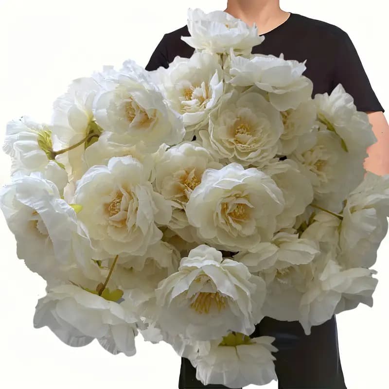 TEMU 40 Elegant Simulated Peony Flowers 8 Sets Suitable For Home Decoration, Wedding, Festival, Valentine's Day, Used Fake Flowers For Office Decoration And Bouquet Matching