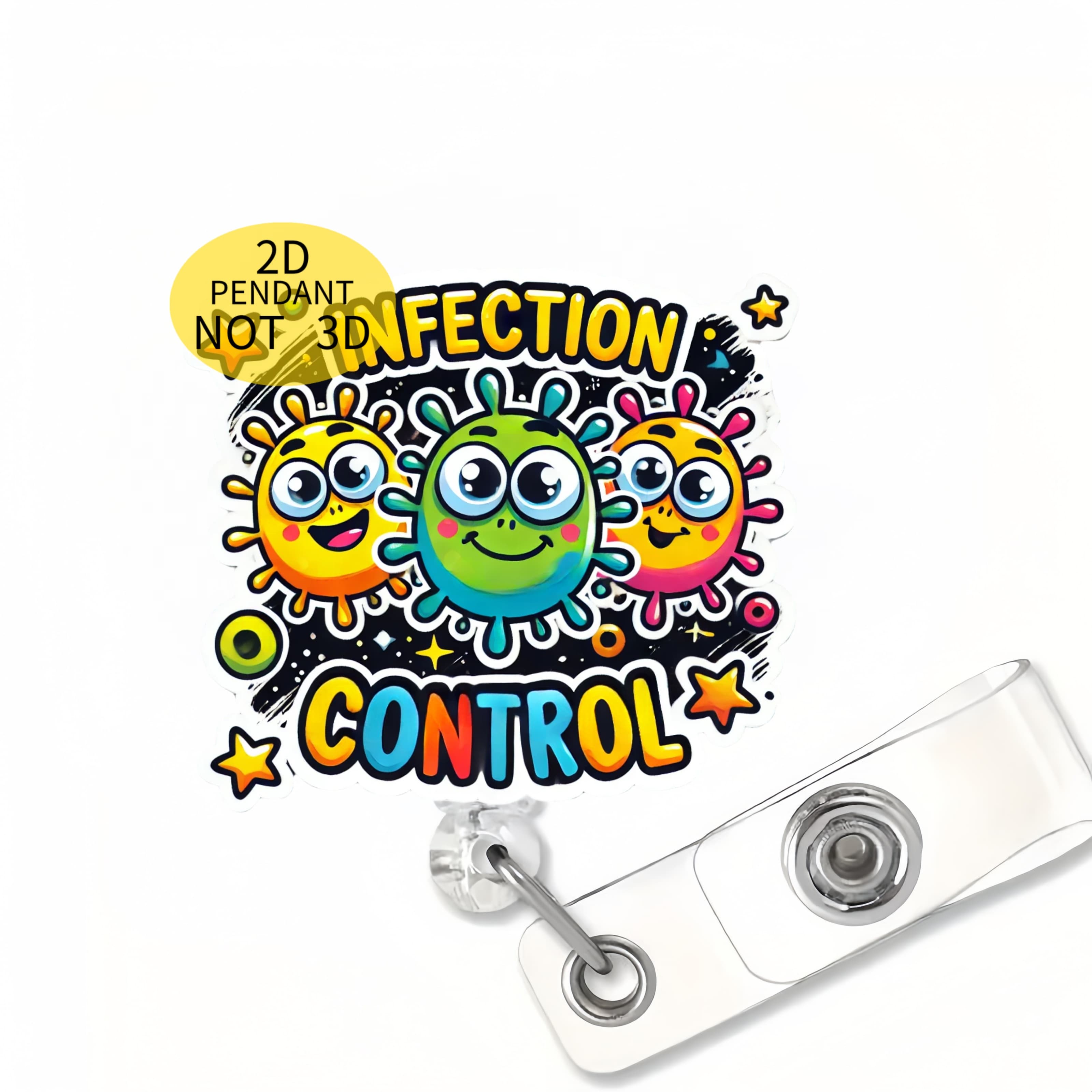 TEMU Retractable Id Badge Reel Holder With Clip, Fun Text Design - Acrylic, For Nurses, Nursing Students, Doctors, Rn, Lpn - Includes Heart Anatomy Name Tag Card Holder
