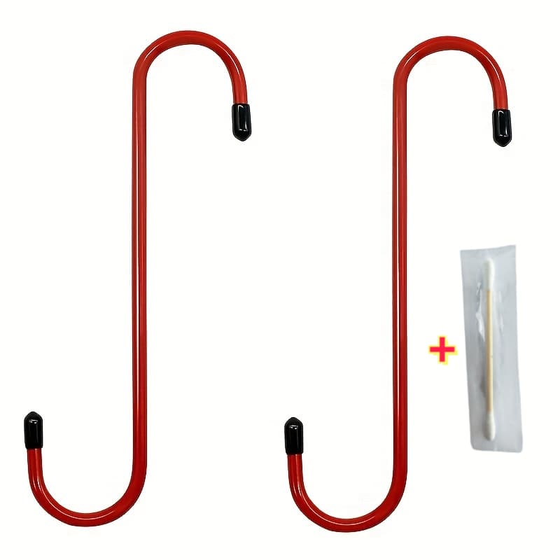 TEMU 2pcs Brake Caliper Hooks With Rubber Tips+1pc Cleaning Rod, Suitable For Automotive Tools, Used For Brake, Bearing, Axle, And Suspension Work