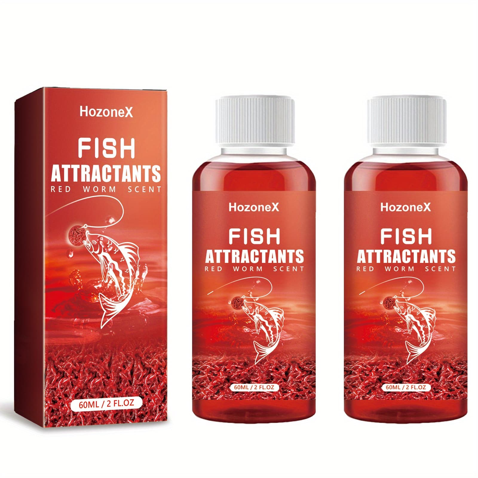 TEMU 2pcs Red Worm Fishing Lure, 2.03oz - Attracts More Fish, For Everyday Fishing, Pu Material, Suitable For Fresh And Saltwater Fishing, Fishing Lures |vibrant Packaging | Lure