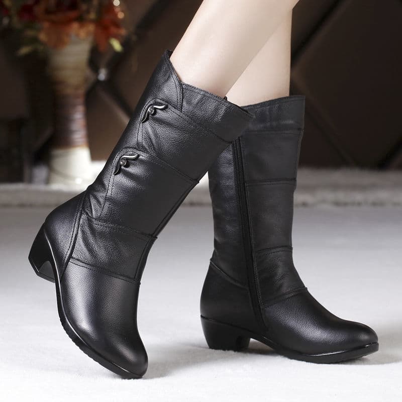 TEMU American-style Women's Mid-calf Boots, Suitable For Commuting And Daily . 's Foot Shapes, Are Fashionable And Easy To Walk In, Making Them A For To Enhance The Texture Of, Women Shoes