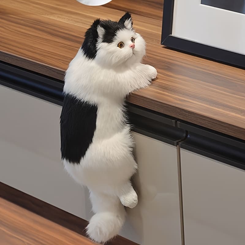 TEMU A Handcrafted Resin Cat Doll - A Collectible Decorative Item Resembling A Cat, Suitable For Home Decor, Weddings, And Gifts - No Electricity Required, Made From Durable Materials