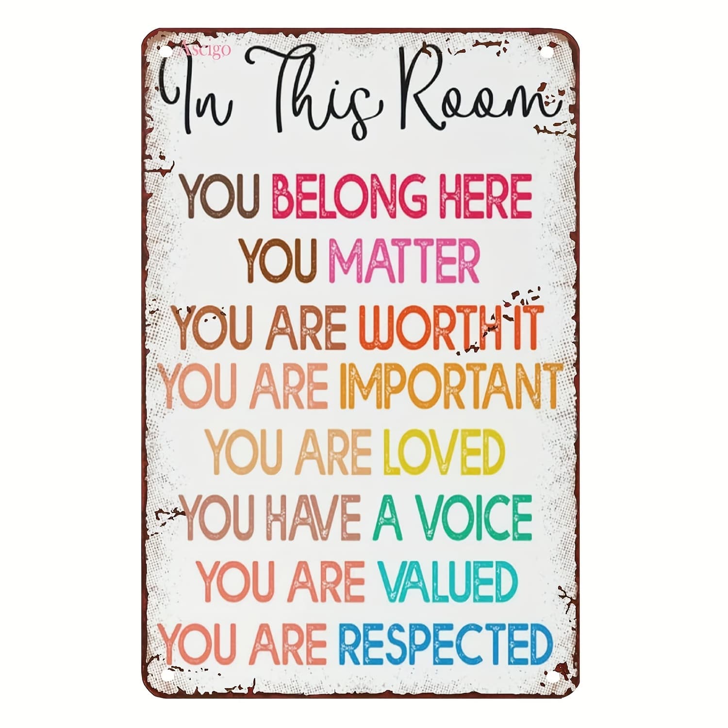 TEMU 2d Flat Inspirational 12x8 Inch Here Vintage Multicolor Wall Art Back To School Decor For Classroom Teacher Decoration