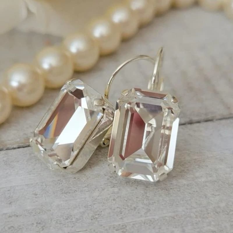 TEMU 2pcs Glam Drop Earrings - Vintage Bridal Wedding Jewelry, Sparkling Dangle Earrings Suitable For Anniversary, Valentine' Gift, Prom, Gala - Elegant Earrings For, Wear