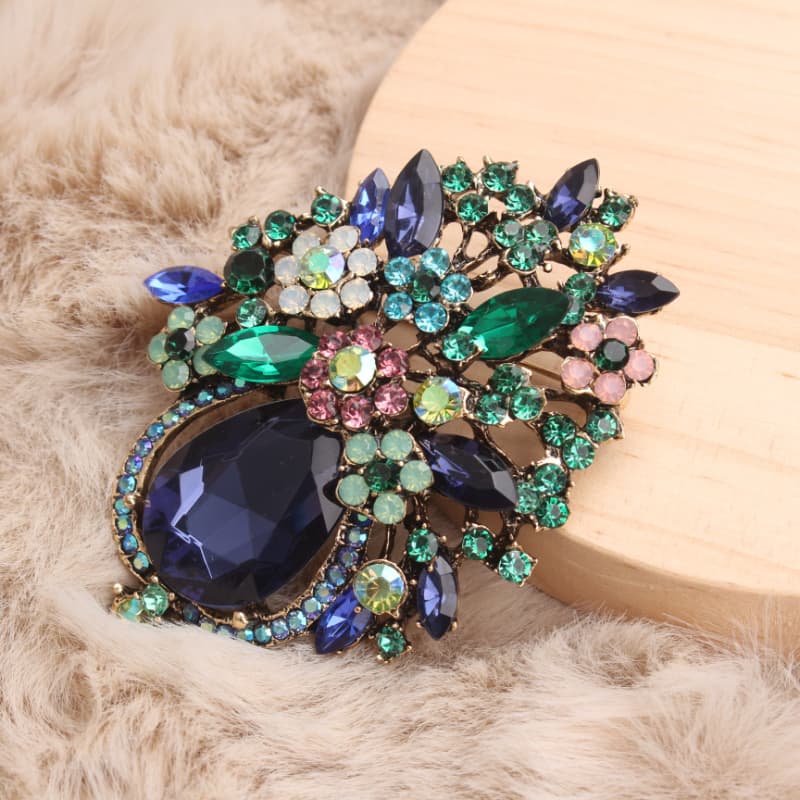 TEMU Vintage Bohemian Crystal Cluster Brooch: Adds To You, Enhancing Vibe For Coats, Long Skirts, And Scarves. A Charm For Casual And Formal