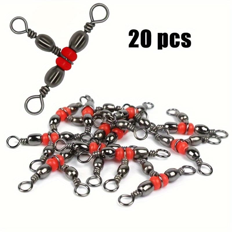 TEMU 20pcs 3- Swivels, Sea Fishing Connectors, T-shaped Swivels, Fishing Tackle