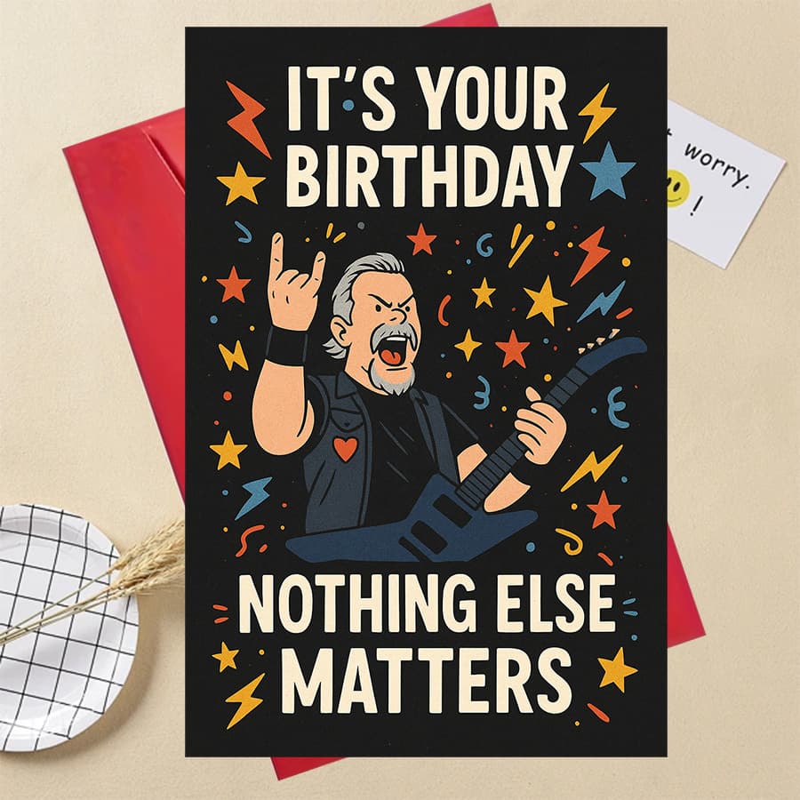 TEMU 1 Rock Music Birthday Card, For , Birthdays With And For