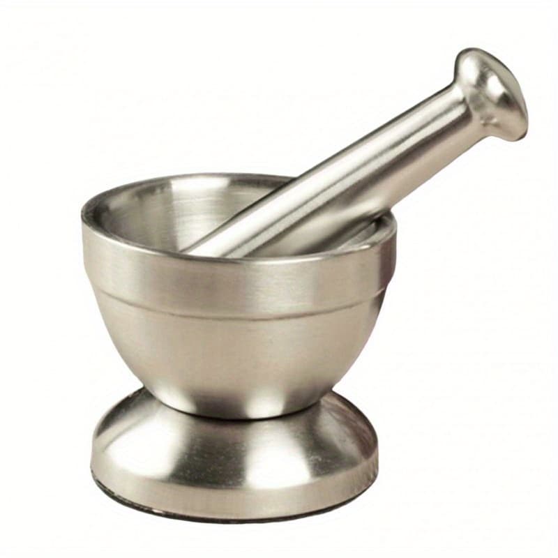 TEMU Stainless Steel Mortar And Pestle Set Sturdy And Durable Pounding Pot Food Grinder For Kitchen Utility Tools