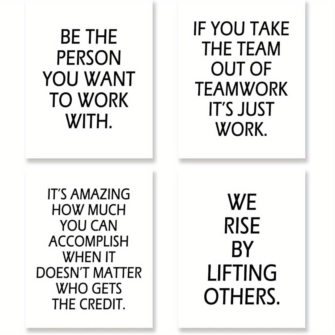 TEMU 2d Flat, 2d Flat, 4pcs 2d Flat Frameless Inspiration Quotes Artwork Poster Printmaking Home Cubicle Workplace Decoration Motivation Wall Decoration 8 X 10 Inches