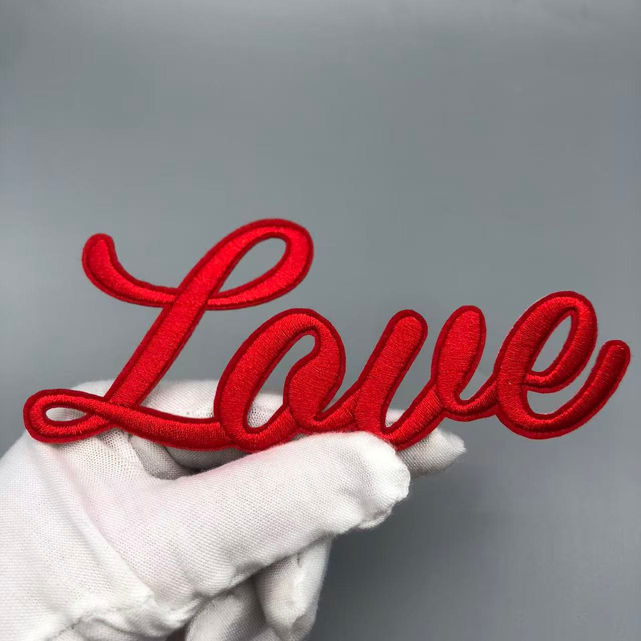 TEMU 1pc -on/sew-on Embroidery Patch Compatible For Clothes, Jackets, Bags - With Heart & English, Iron- Adhesive Or Fabric For Diy Crafts, Handmade Clothing Decoration (1 Patch)