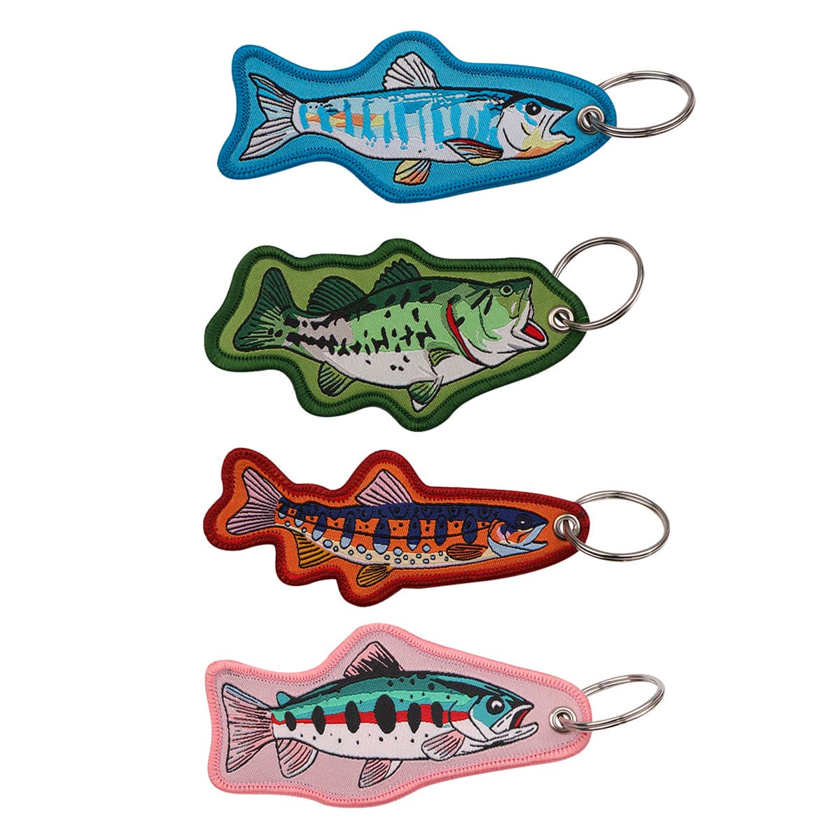 TEMU 4pcs Fish Embroidered Cute Car Keychains For Men Keyring Cartoon Keys Tag Women For Man Fashion Accessories Jewelry Gifts