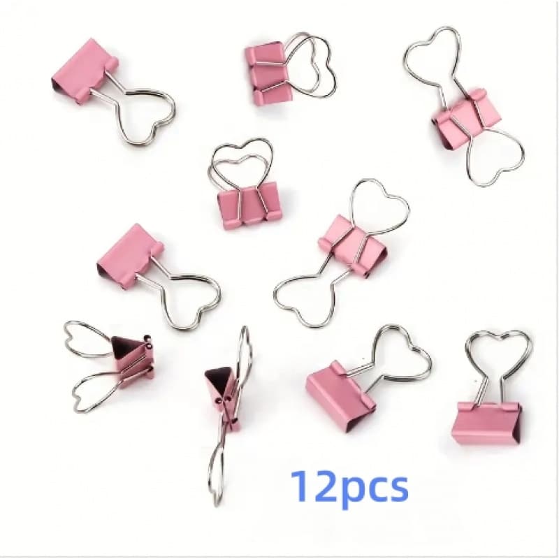 TEMU 12 -shaped Binder Clips For Paper, Notes, Photos, And Document Organization- Office, Home, School, And Craft Accessories