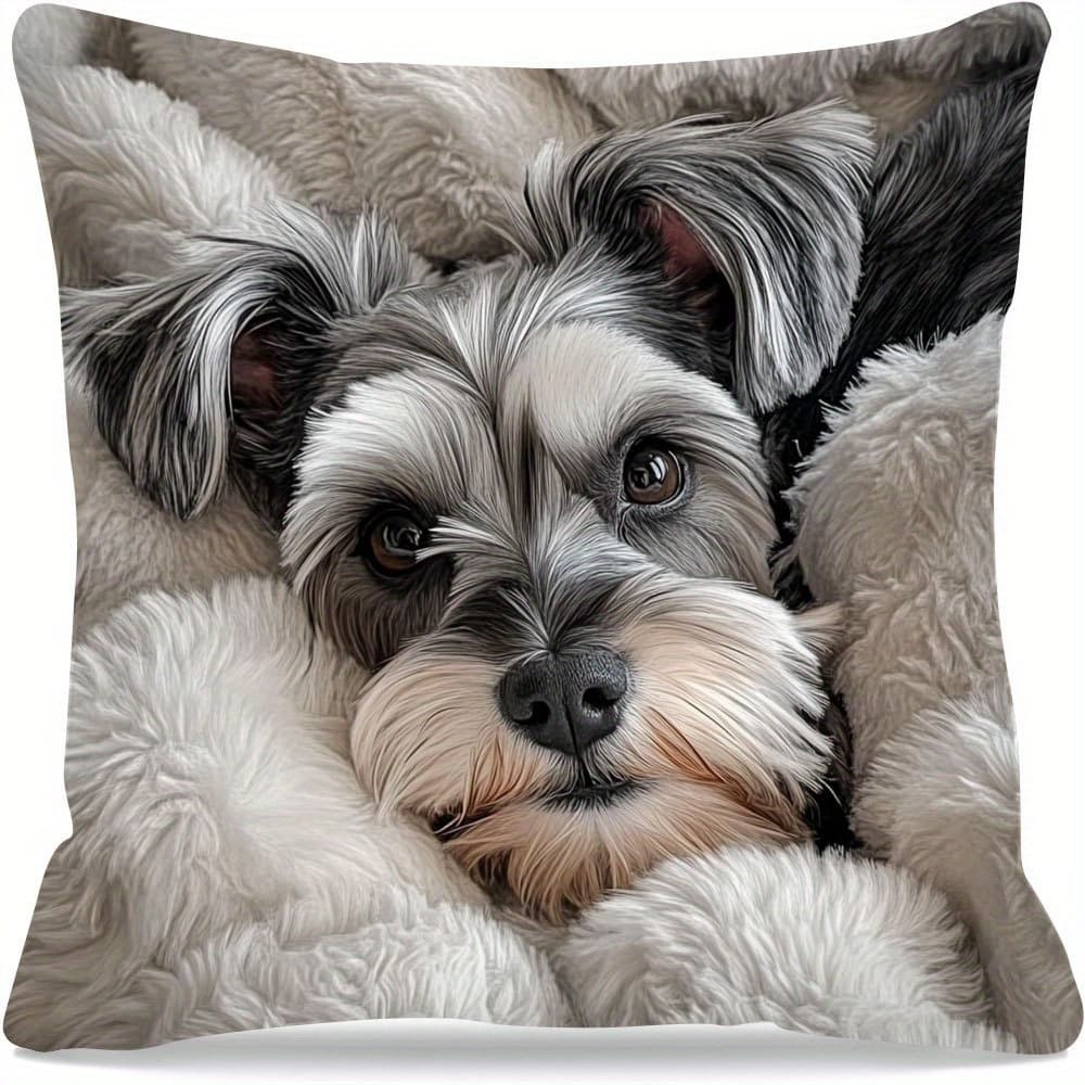 TEMU A Mini Dog Pillowcase, Featuring A Zipper Design, Machine Washable, Suitable For Decorating Types Of Rooms With A Vintage Pattern, Measuring 17.72x17.72 Inches - Insert Not Included