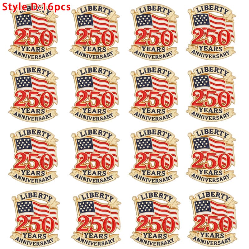 TEMU 16pcs Popular Patriotic Anniversary Alloy Drip Oil Badge, Brooch, , Commemorative Badges, Classic Emblem, Elegant Brooch, Durable Metal, Highquality Alloy, Patriotic Brooch, Commemorative Pin