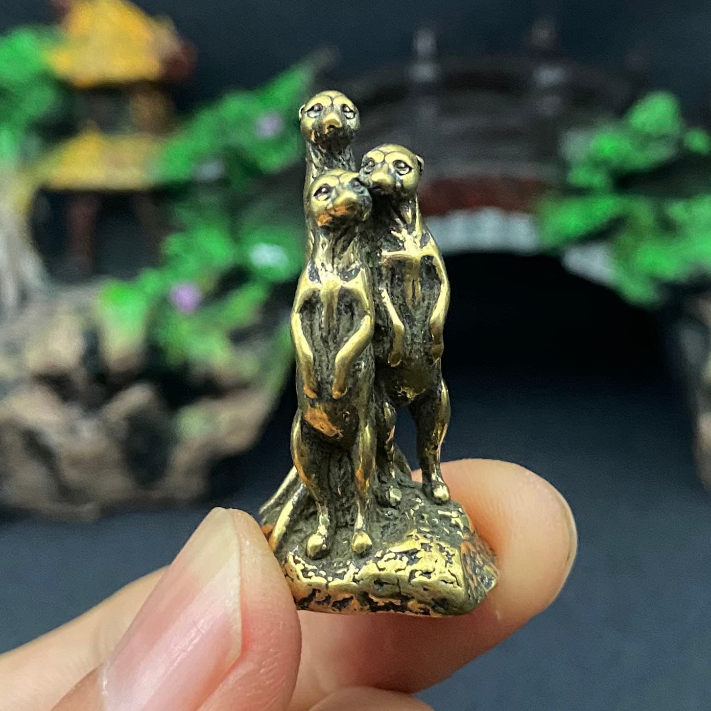 TEMU Family Solid Brass Figurine Ornament Decoration Office Desktop Ornament Holiday Gift For Colleagues